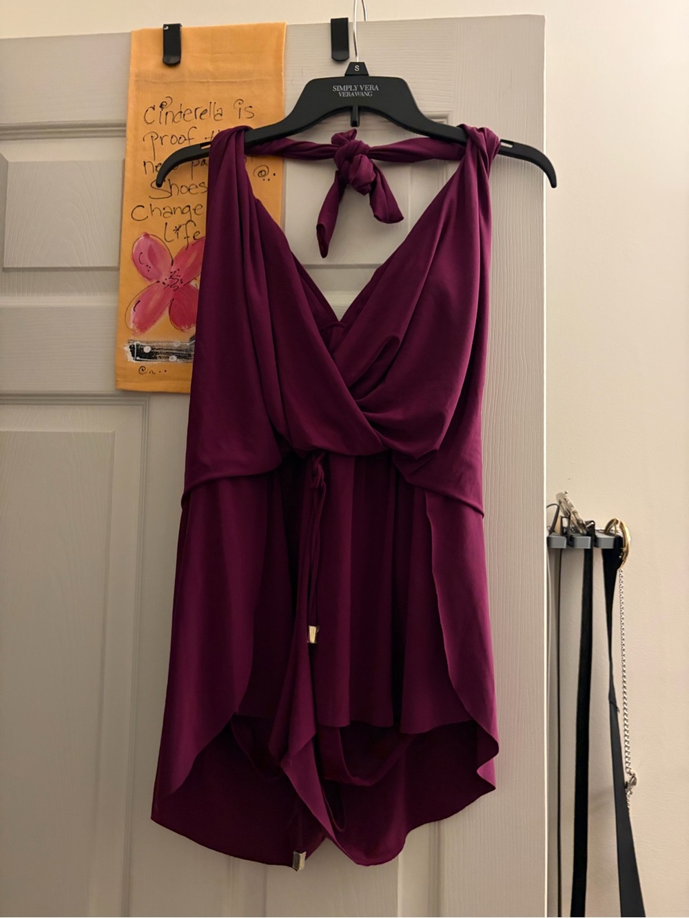 Magicsuit Plum Halter High-Low Wrap Dress